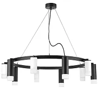 Люстра подвесная Rullo LR0203658751 Lightstar белая чёрная на 10 ламп, основание чёрное в стиле хай-тек Люстра подвесная Rullo LR0203658751 Lightstar белая чёрная на 10 ламп, основание чёрное в стиле хай-тек